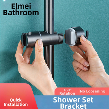 Dušo galvutės laikiklis su reguliuojamu L formos strypu, iš plastiko, be gręžimo montavimo, integruotai dušo patalpai