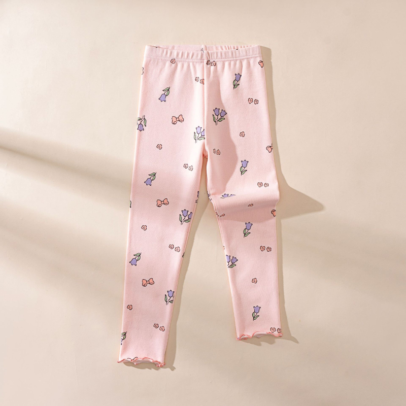 Colanți din bumbac pentru fetițe, stil coreean, talie medie, 95% bumbac, vârste 3–8 ani