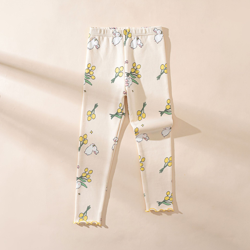 Colanți din bumbac pentru fetițe, stil coreean, talie medie, 95% bumbac, vârste 3–8 ani
