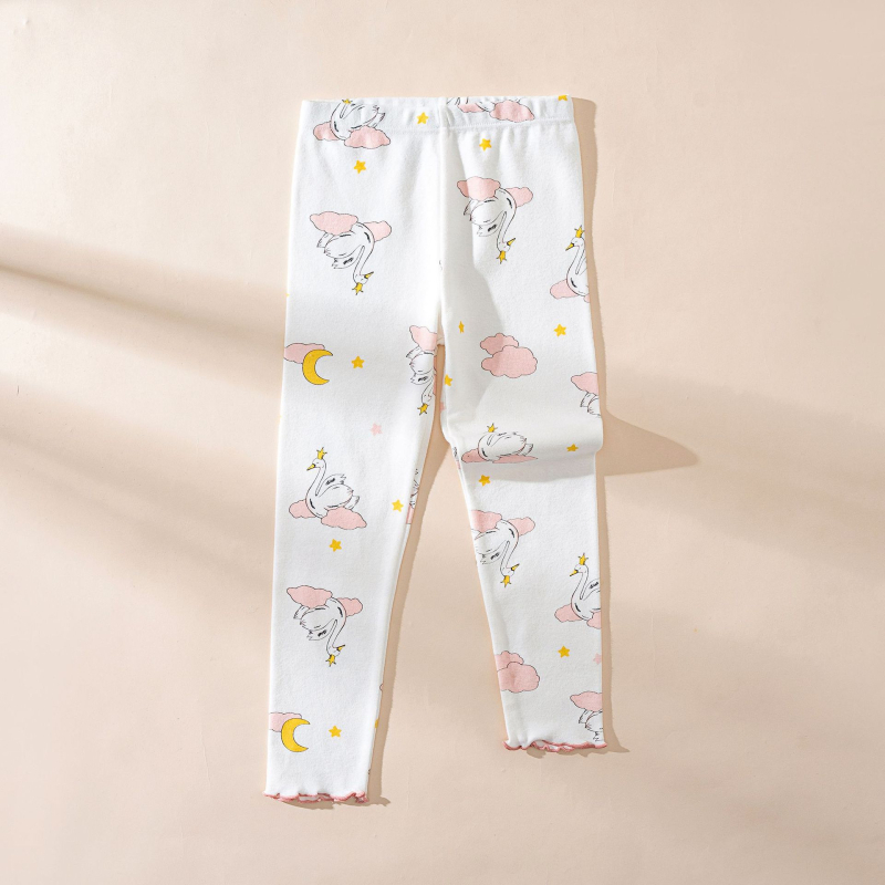 Colanți din bumbac pentru fetițe, stil coreean, talie medie, 95% bumbac, vârste 3–8 ani