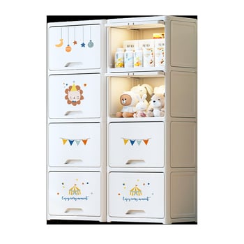 Úložný kabinet Wj-416002, PP plast, 2–5 polic, detský kreslený štýl