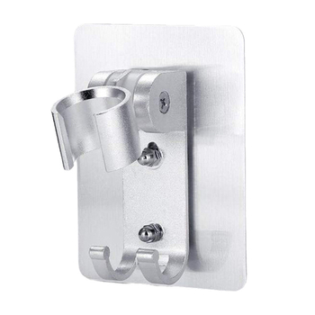 Držiak sprchovej hlavice z vesmírneho hliníka, bez vŕtania, nastaviteľný uhol, prísavné uchytenie na stenu