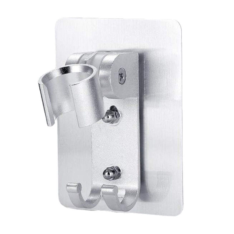 Držiak sprchovej hlavice z vesmírneho hliníka, bez vŕtania, nastaviteľný uhol, prísavné uchytenie na stenu