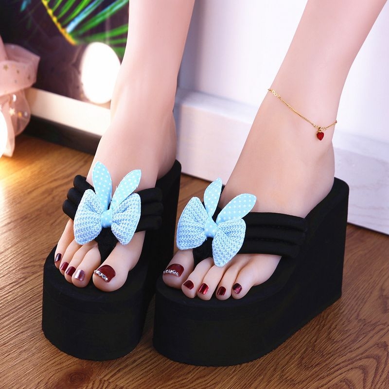 Naiste paksu tallaga sandaalid Korea stiilis ülemine osa puuvillane, EVA talla, kerged ja vastupidavad, talla paksus 0–3 cm, kevad 2024