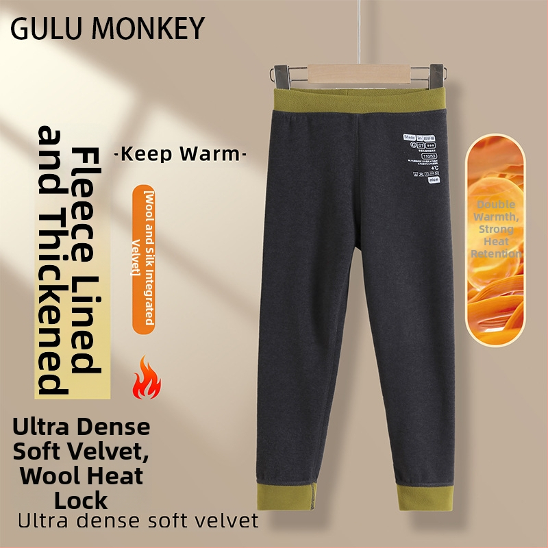 Bērnu termo garās bikses no Derong auduma, 90% poliesteris, vidukļa vidējais augstums, vecuma grupai 3–8 gadi, rudens 2024 reģistrs