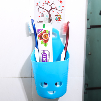 Coș suspendat din plastic cu design zâmbitor – montaj pe perete, organizator de birou