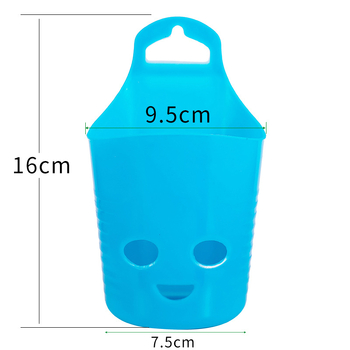 Coș suspendat din plastic cu design zâmbitor – montaj pe perete, organizator de birou