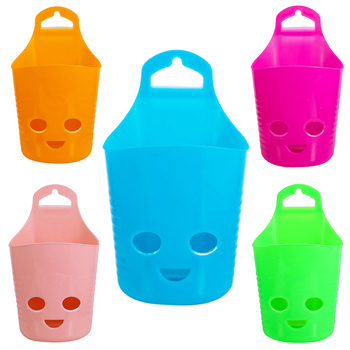 Coș suspendat din plastic cu design zâmbitor – montaj pe perete, organizator de birou