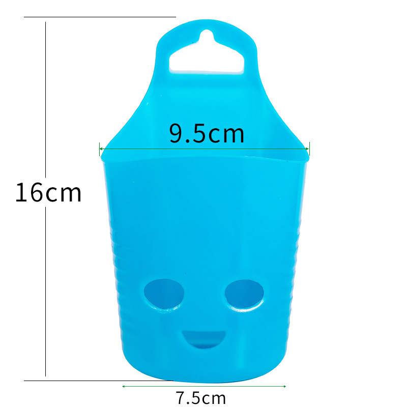 Coș suspendat din plastic cu design zâmbitor – montaj pe perete, organizator de birou