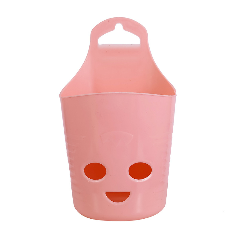 Coș suspendat din plastic cu design zâmbitor – montaj pe perete, organizator de birou