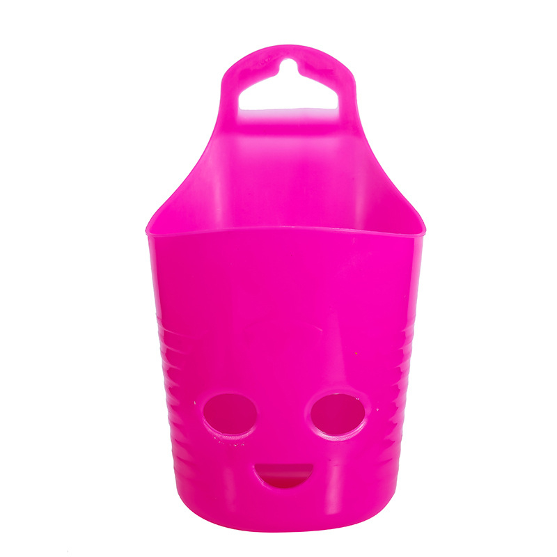 Coș suspendat din plastic cu design zâmbitor – montaj pe perete, organizator de birou
