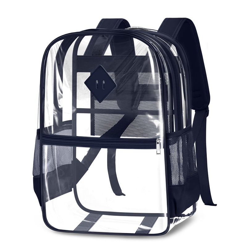 Läbipaistev PVC seljakott, veekindel, maht alla 20 l, õhupadi rihm