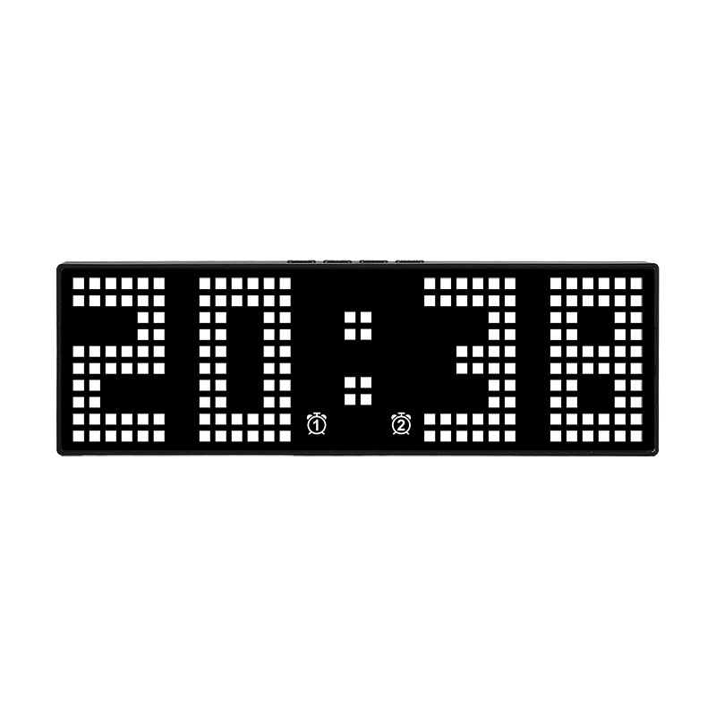 Yida Time žadintuvas — vienpusiai LED skaitmeninis ekranas, išorinis maitinimas, amžinasis kalendorius, atgalinės skaitos funkcija, šiuolaikinis minimalistinis dizainas