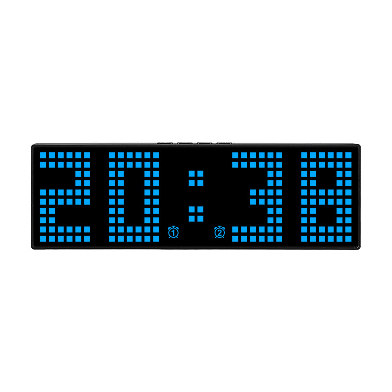 Yida Time žadintuvas — vienpusiai LED skaitmeninis ekranas, išorinis maitinimas, amžinasis kalendorius, atgalinės skaitos funkcija, šiuolaikinis minimalistinis dizainas