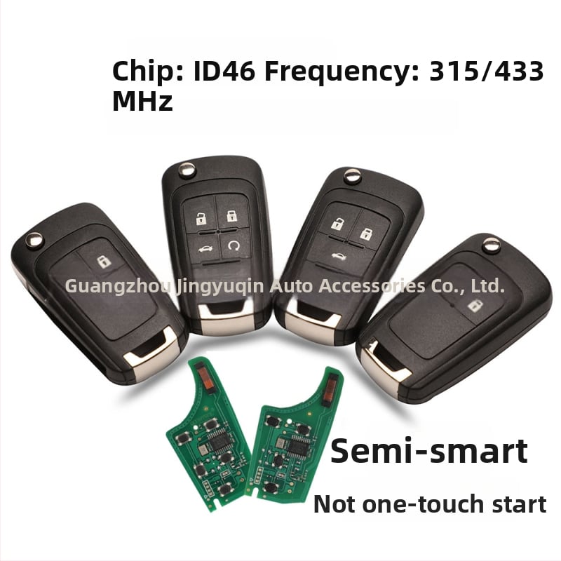 Pakeičiamas nuotolinis raktas Chevrolet Cruze, Buick Regal, Opel – 315/433 MHz, 2–5 mygtukai, PP lustas, korpusas iš ABS + varis