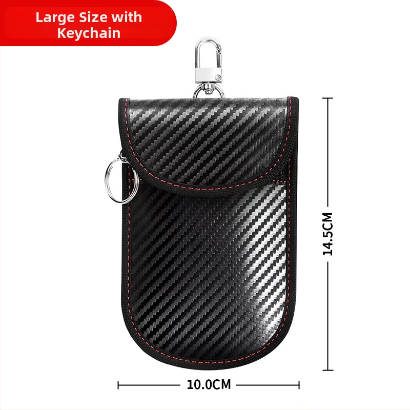Bymaocar Kućište za ključeve automobila od PU kože s teksturom karbona, RFID zaštita, anti-kradnja, poslovni stil, mogućnost prilagodbe