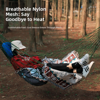 Hike Mount Vonkajší hamak — 10‑väzový hrubý nylonový lan, sieťový povrch, prenosné hojdačkové kreslo, nosnosť 100 kg