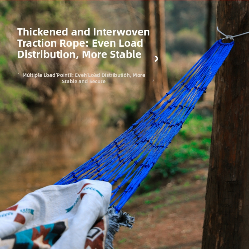 Hike Mount Vonkajší hamak — 10‑väzový hrubý nylonový lan, sieťový povrch, prenosné hojdačkové kreslo, nosnosť 100 kg