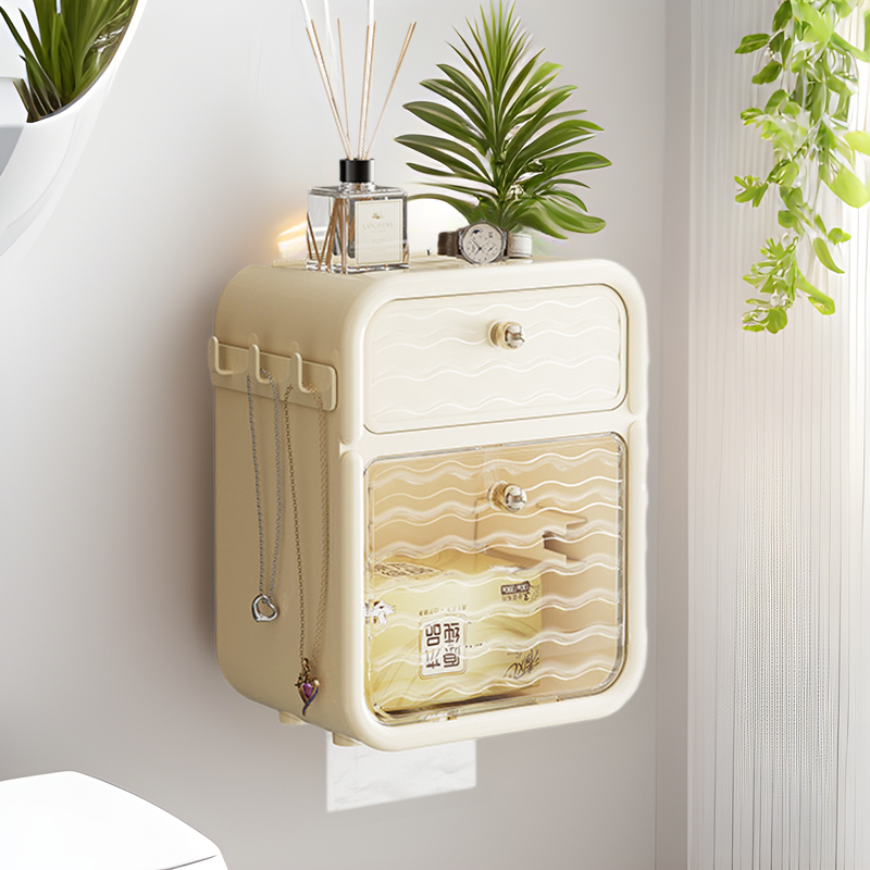 Seinasse paigaldatav salvrätikukarp, veekindel, PP materjalist, sobib tualettrulli paberiga, mudel 2771, mitmeotstarbeline