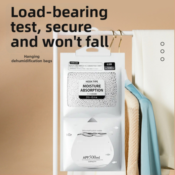 Bamboo rhyme Desikantas maišelis su kalcio chloridu, 200 g, pakabinamas kabliukas, namų drėgmės mažinimo priemonė