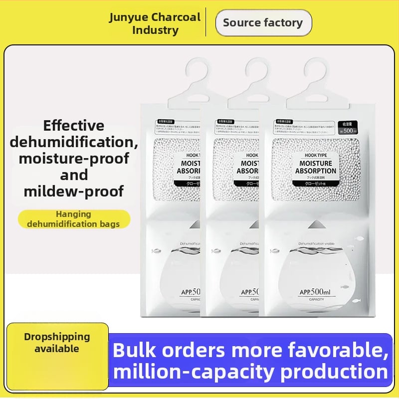 Bamboo rhyme Desikantas maišelis su kalcio chloridu, 200 g, pakabinamas kabliukas, namų drėgmės mažinimo priemonė