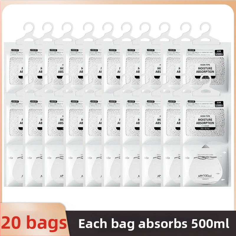 Bamboo rhyme Desikantas maišelis su kalcio chloridu, 200 g, pakabinamas kabliukas, namų drėgmės mažinimo priemonė