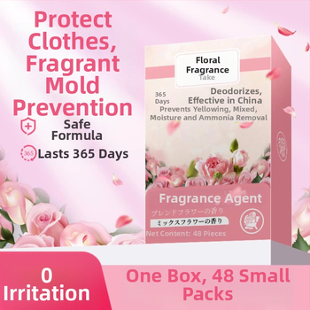 Drabužių spintos desikanto maišeliai rožių kamforo aromatu, 200 vnt., drėgmės sugeriančios granulės