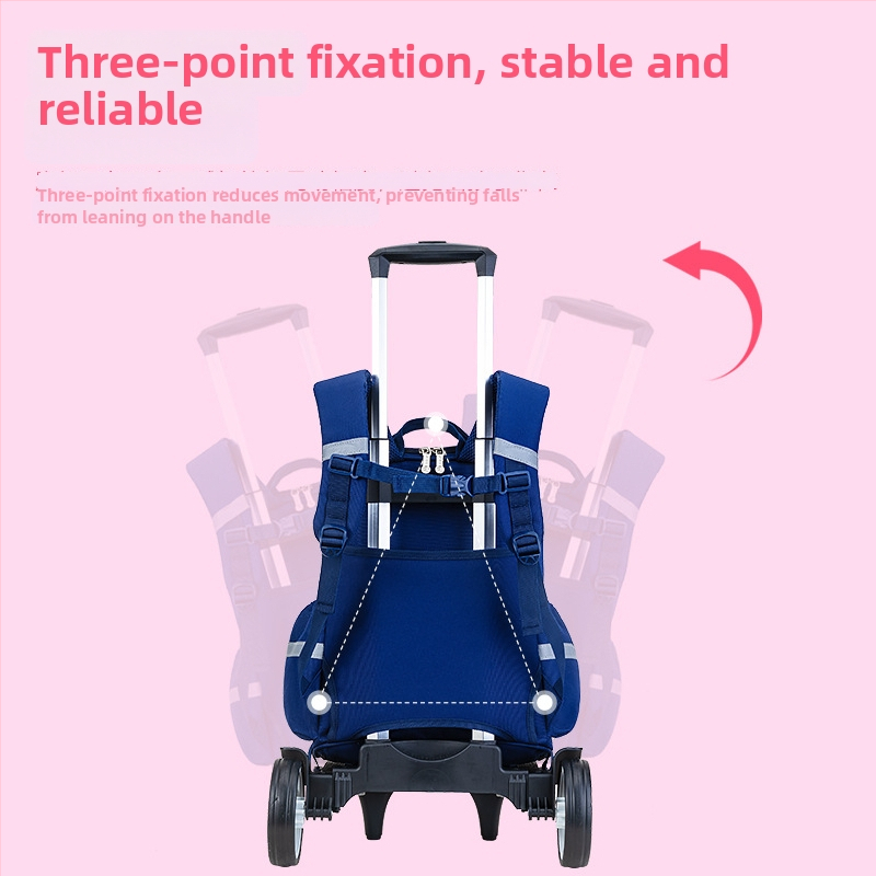 3D karikatuuride koolikott ratastega, Oxford kangas, suur maht, ühepoolne ratas, koorma vähendamine, öine nähtavus