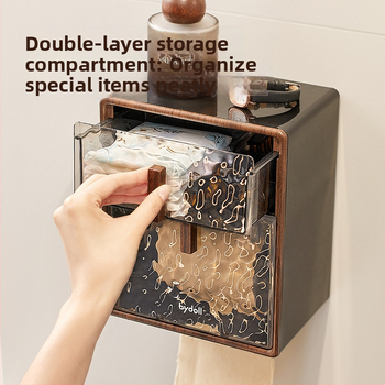 Seinasse paigaldatav vannitoa paberihoidik ja paberi rulli hoidik, veekindel, mitmekülgne, mudel ZJH230912, plastik