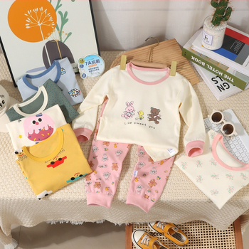 Laste pidžaama komplekt Korea stiilis, 100% puuvill, unisex, lastele 3–8 aasta, kerge, antibakteriaalne, loomade ja karikatuuride mustriga