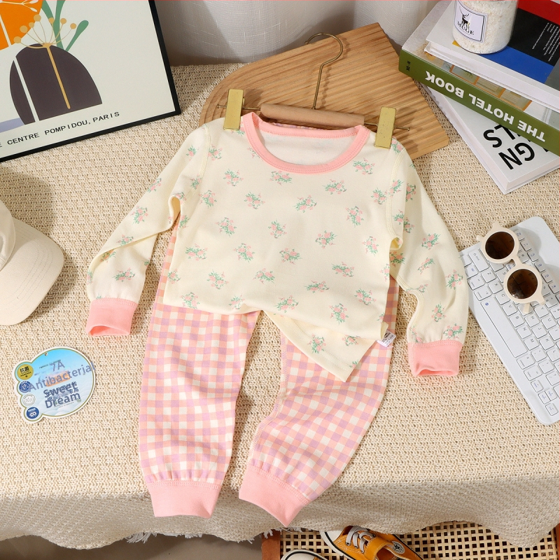 Laste pidžaama komplekt Korea stiilis, 100% puuvill, unisex, lastele 3–8 aasta, kerge, antibakteriaalne, loomade ja karikatuuride mustriga