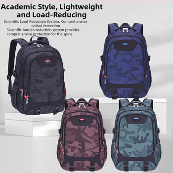 Kamuflaažseljakott 20–35L, PU materjal, kumerad õlarihmad, vaba aja reisimise stiil