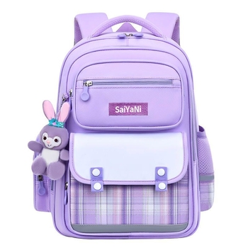 Djevojački školski ruksak za 1.–2. razred, Oxford tkanina, zakrivljeni naramenice, vodootporan, gradski jednostavan stil