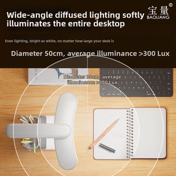 Kõver LED laualamp täis spektriga, silmade kaitseks, kokkupandav, sisseehitatud liitiumakuga, puutetundlik lüliti