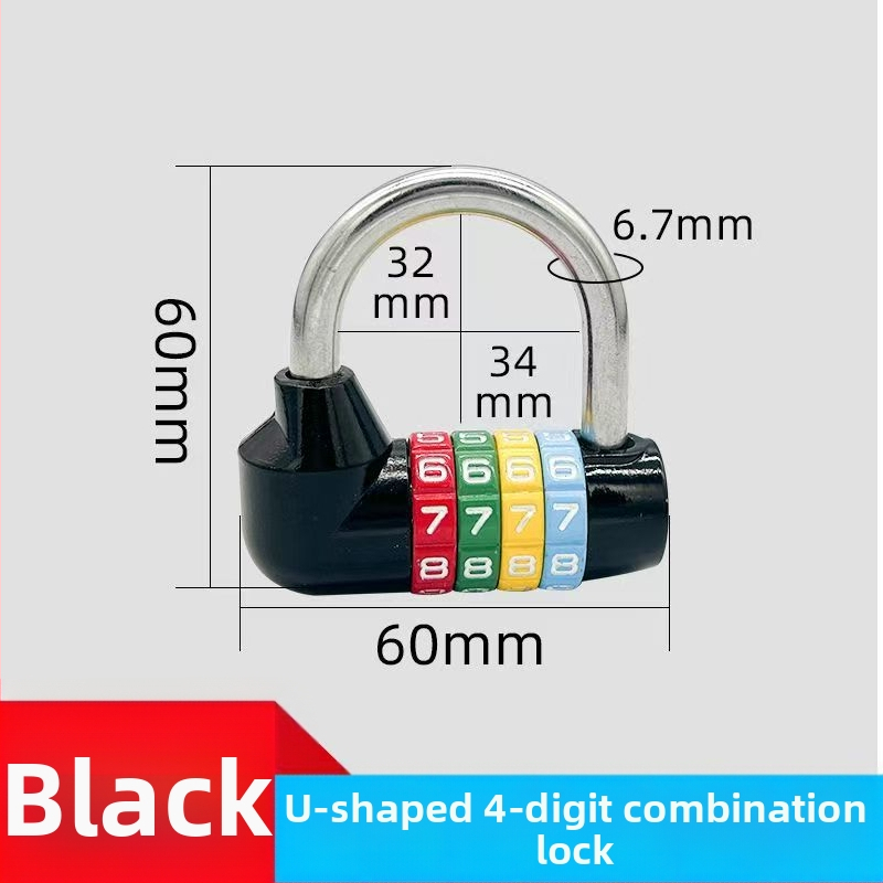 U formos spyna su kodu, viso metalo serija 206, plieno ir lydinio medžiaga, 250 g, skirta dviračiams ir spintelėms