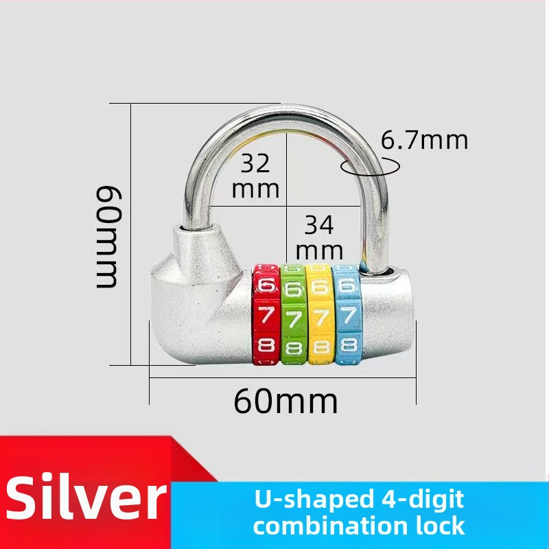 U formos spyna su kodu, viso metalo serija 206, plieno ir lydinio medžiaga, 250 g, skirta dviračiams ir spintelėms