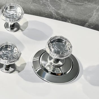 Gumb za ispiranje toaleta s dijamantnim uzorkom, univerzalna kompatibilnost, moderni minimalistički stil, bez ugradnje