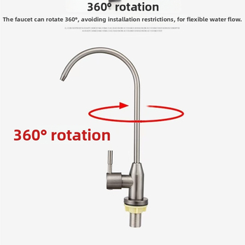 Gooseneck virtuvės vandens valymo čiaupas, nerūdijantis plienas, modelis 6394, 1,63 MPa, 4 taškai įv./išv., keraminis diskinis vožtuvas
