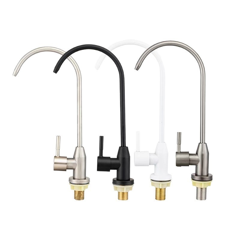 Кухненски кран за пречистване на вода с гъвкав извивка, неръждаема стомана, модел 6394, 1.63 MPa, вход/изход 4 точки, керамичен диск клапан