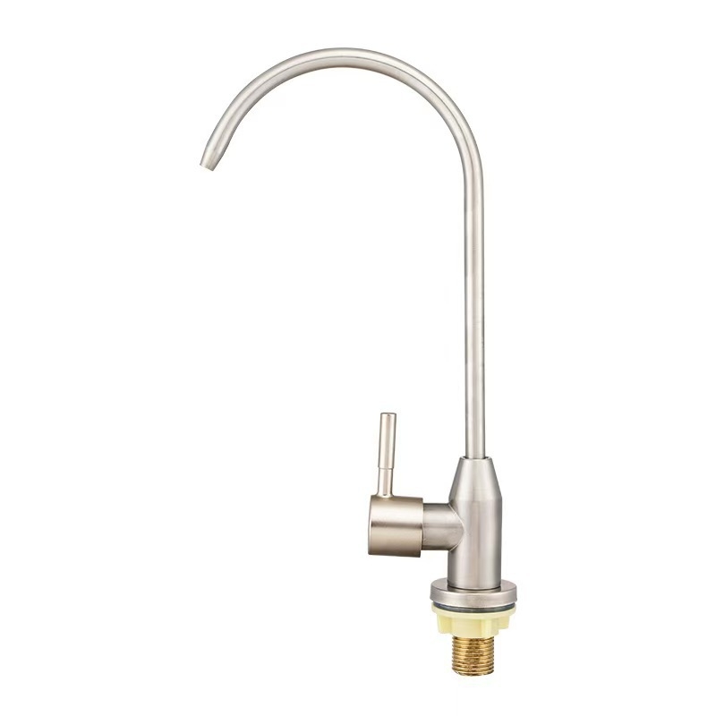 Кухненски кран за пречистване на вода с гъвкав извивка, неръждаема стомана, модел 6394, 1.63 MPa, вход/изход 4 точки, керамичен диск клапан
