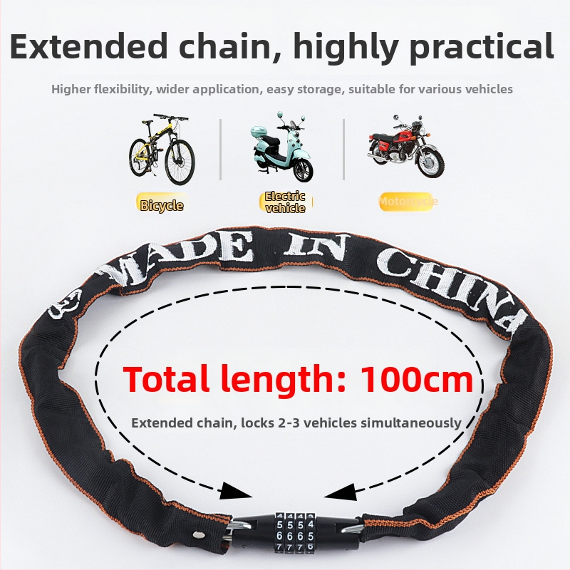 4-ciparu paroles velosipēda ķēdes slēdzis, pārnēsājams, no leģētā tērauda, svars 450 g