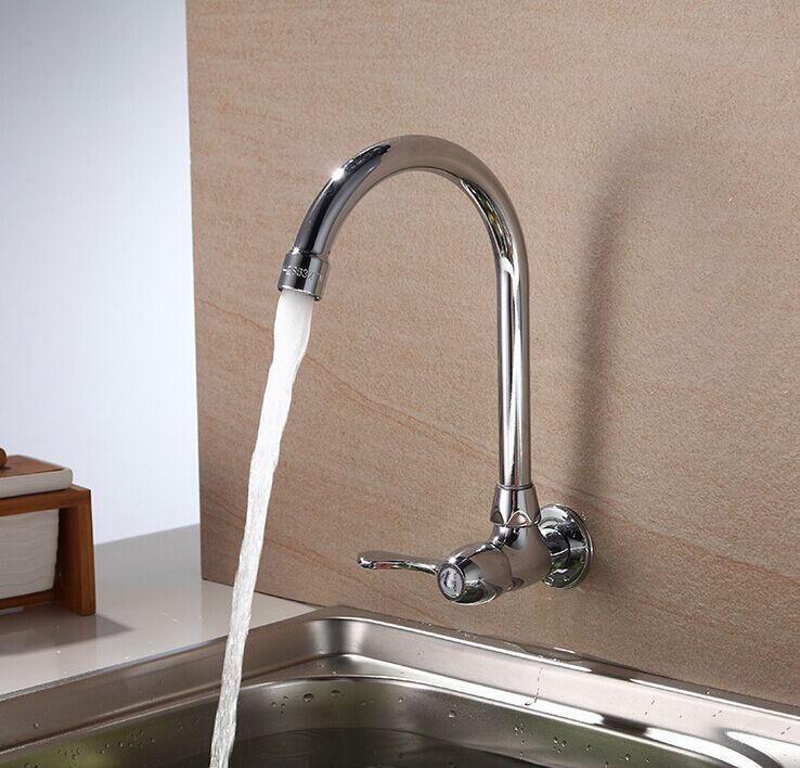 Кухненски смесител Morning Dew, хоризонтален вграждащ се във стената, мед, 6 MPa, 0-90°C