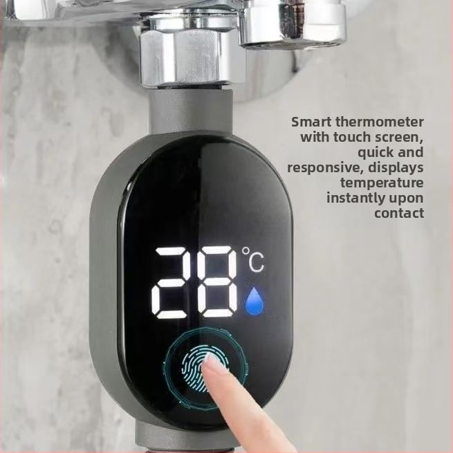 Zuhanyhőmérő, ABS burkolat, kézi telepítés, modern letisztult dizájn, magánmárka elérhető