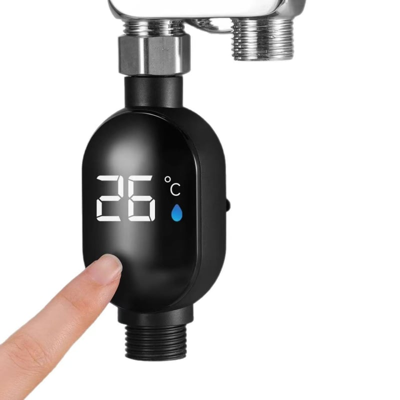 Zuhanyhőmérő, ABS burkolat, kézi telepítés, modern letisztult dizájn, magánmárka elérhető