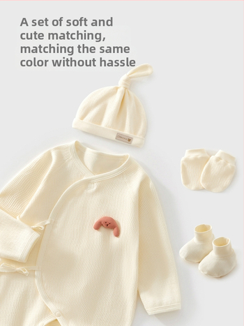 Kūdikių drabužių komplektas – unisex, 100% medvilnė, su kepure, pirštinėmis ir kojinėmis – švelnus audinys