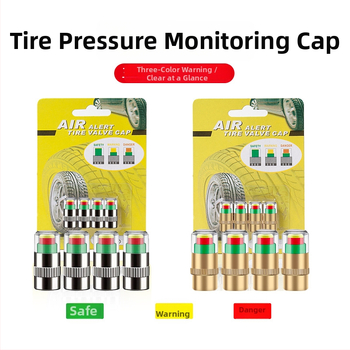 Riepu spiediena brīdinājuma vāciņš – 4 gab., 2,4 BAR vara kodols, materiāls: plastmasas kodols + vara kodols