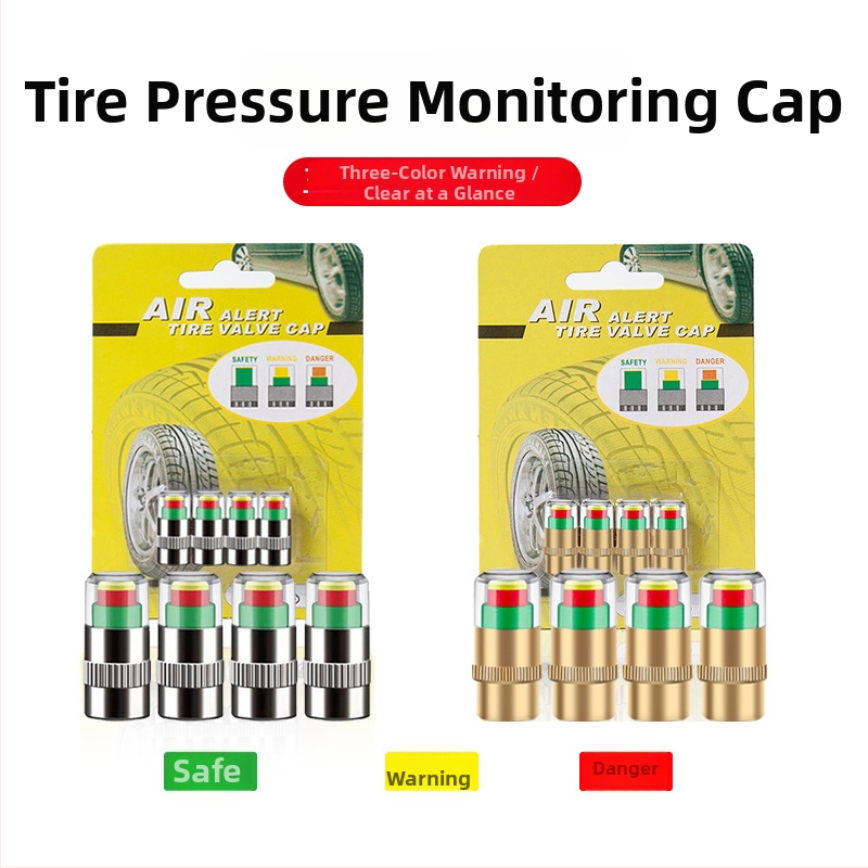 Riepu spiediena brīdinājuma vāciņš – 4 gab., 2,4 BAR vara kodols, materiāls: plastmasas kodols + vara kodols