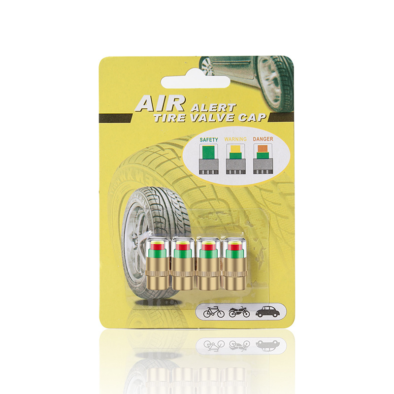 Riepu spiediena brīdinājuma vāciņš – 4 gab., 2,4 BAR vara kodols, materiāls: plastmasas kodols + vara kodols