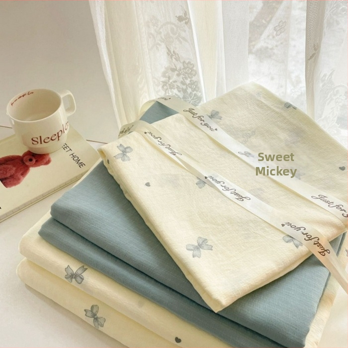 Štvordielny set posteľného prádla z dvojitého vlákna, jemný kvetinový vzor, plachta s gumou, reaktívny tlač