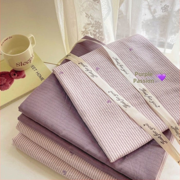 Štvordielny set posteľného prádla z dvojitého vlákna, jemný kvetinový vzor, plachta s gumou, reaktívny tlač